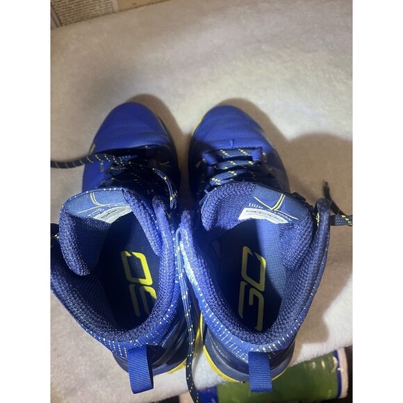 Under Armour Curry One Dub Nation Shoes Blue/Yellow Youth 5.5Y Steph Curry - Picture 6 of 7